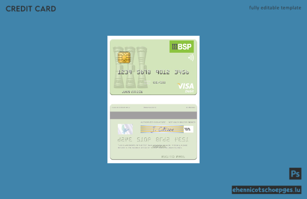 Beispielvorschau der BSP Bank Visa-Debitkarte der Salomonen